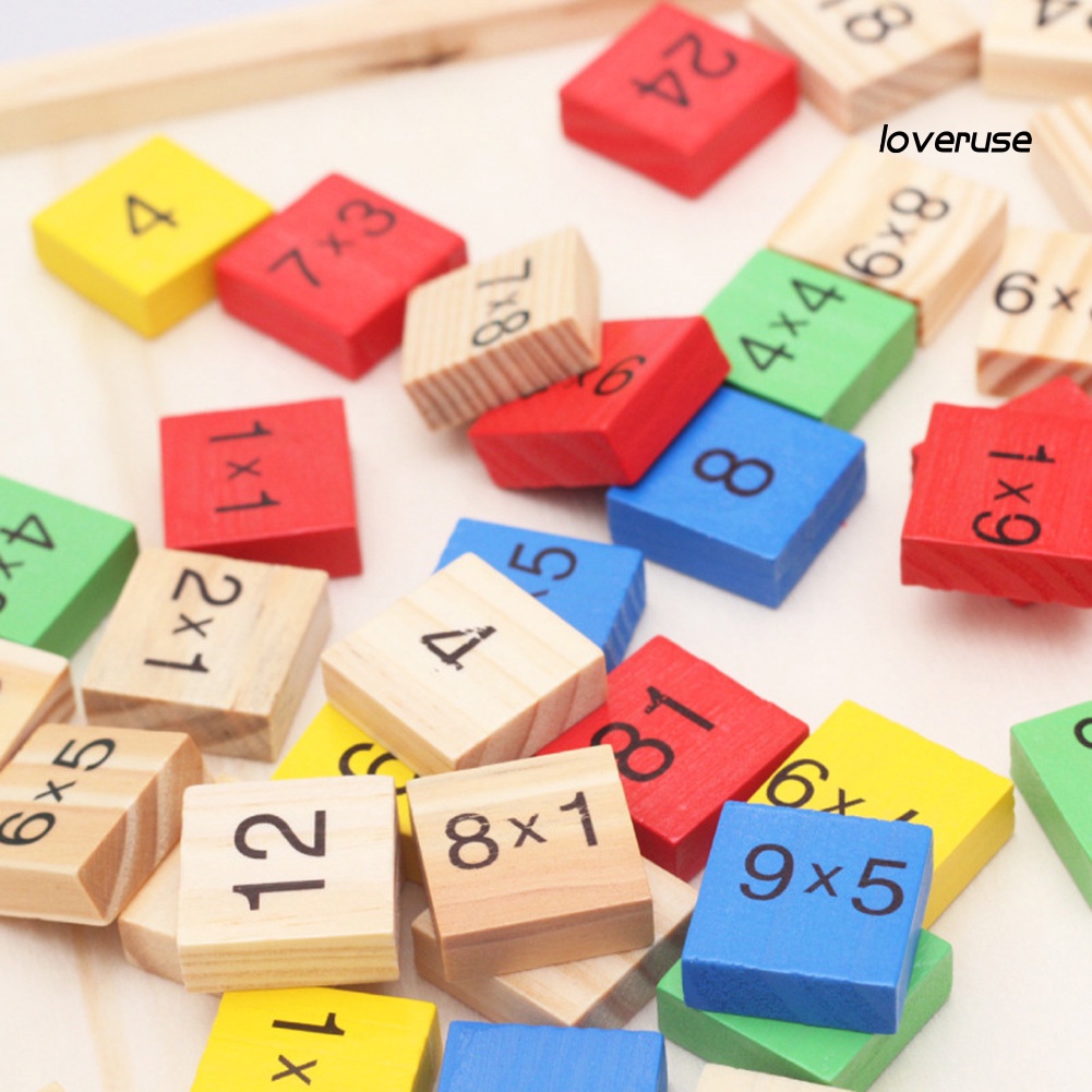 Kid Wooden Block 99 Multiplication Table Math Learning Education Puzzle ...