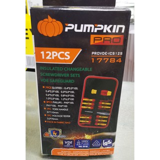 PUMPKIN PROVDE-ICS12S​ ไขควงเปลี่ยนหัว 12ตัว/ชุด ไขควงกันไฟ 17784