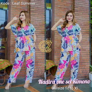 Nadira ชุดนอนกิโมโน ผ้าเรยอน ลาย Viscose เหมาะกับให้นมบุตร สําหรับผู้หญิง