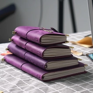 [ฟรีตัวอักษร] Lmculture สมุดโน้ตไดอารี่ ปกหนังวัว ขนาด A5 แบบพกพา