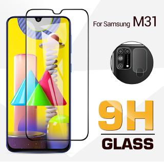 ฟิล์มกระจกกันรอย 2-in -1 สําหรับ Samsung Galaxy M31 M30s A11 M21 A31 M11 A51 A71 S10e Note 10 Plus S10 Lite