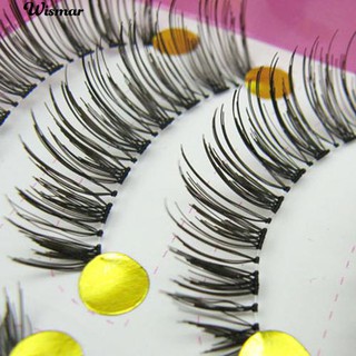💄10 คู่ขนตาปลอมแบบยาว Makeup Natural Fake Black Eye Lashes