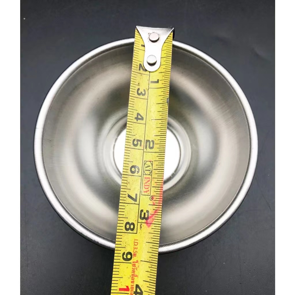 ถ้วยเกาหลีน้ำจิ้มสแตนเลส ซอสมะเขือเทศ สีเงิน เกาหลีขนาด 8.5cm  ลึก 3cm