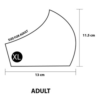 XL หน้ากากผ้า ขนาดใหญ่ แมสผ้า สำหรับผู้ใหญ่ สำหรับคนที่ต้องการปกปิดใบหน้าเพื่อป้องกันฝุ่นและเศษละอองต่างๆ ผ้ากันน้ำ