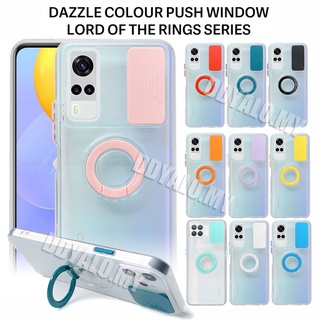 Anti-Fall Trendy Candy Color Push Window Phone Case Casing For Vivo Y20 Y20S Y12A Y12S Y30 Y50 Y31 2021 Y51 2020 Y15 Y12 Y12s Y17 Y1s Y95 Y93 Y91 Y91i Transparent TPU Back Cover