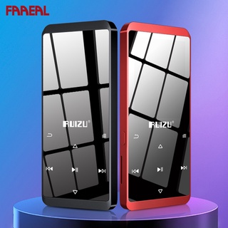 Faaeal RUIZU D02 เครื่องเล่นเพลง MP3 บลูทูธ หน้าจอสัมผัส HiFi เครื่องเล่นเพลง MP4 ขนาดเล็ก แบบพกพา พร้อมลําโพงในตัว วิทยุ FM E-book บันทึกวิดีโอ