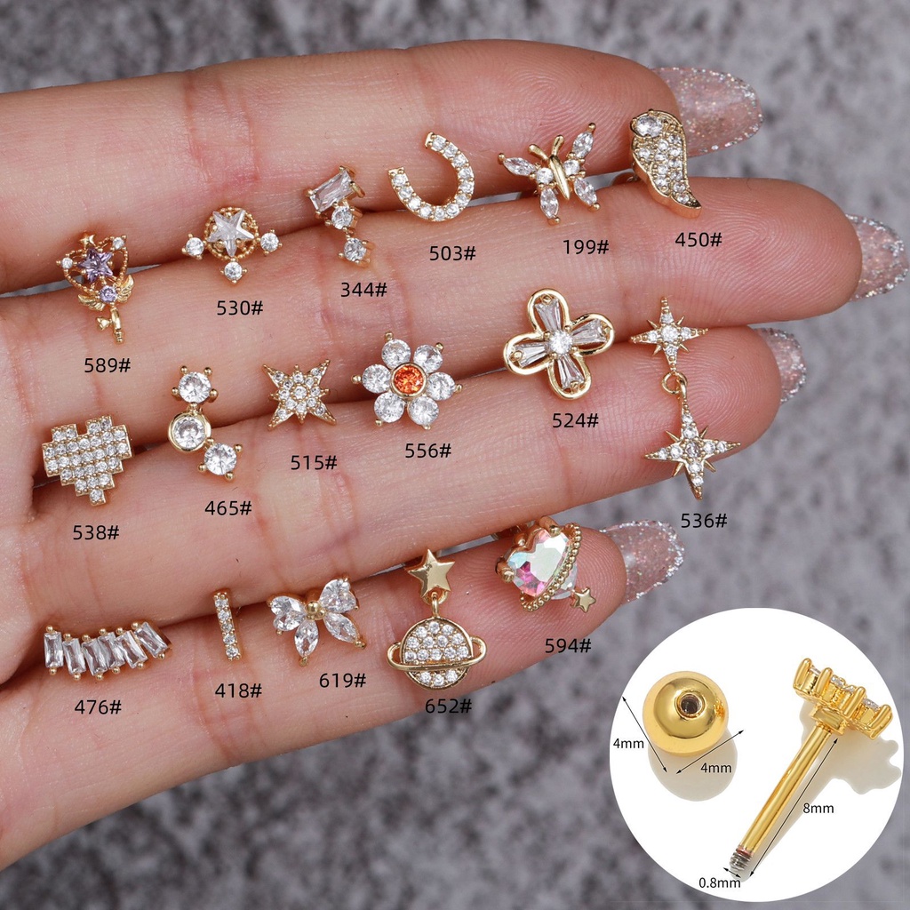 ต่างหูทองคํา 18k ประดับเพทาย เหมาะกับบูติก แฟชั่นสําหรับผู้หญิง