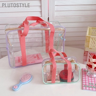 Plutostyle กระเป๋าถือ กระเป๋าช้อปปิ้ง จุของได้เยอะ สีโปร่งใส สําหรับผู้หญิง นักเรียน