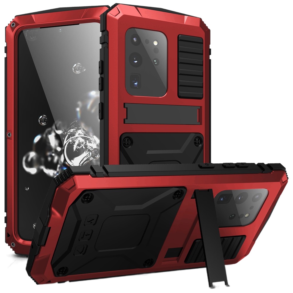 □♧☾R-just Splashproof casing for Samg Galaxy S20plus S20Ultra silicone metal phone case