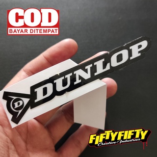 สติกเกอร์ พิมพ์ลาย DUNLOP เคลือบเงา สําหรับติดตกแต่งหมวกกันน็อค รถจักรยานยนต์ รถยนต์