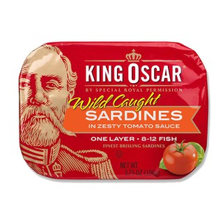 King Oscar Sardines In Tamato Sauce 106g  คิงออสการ์ปลาซาร์ดีนในซอสทามาโต้ 106 กรัม