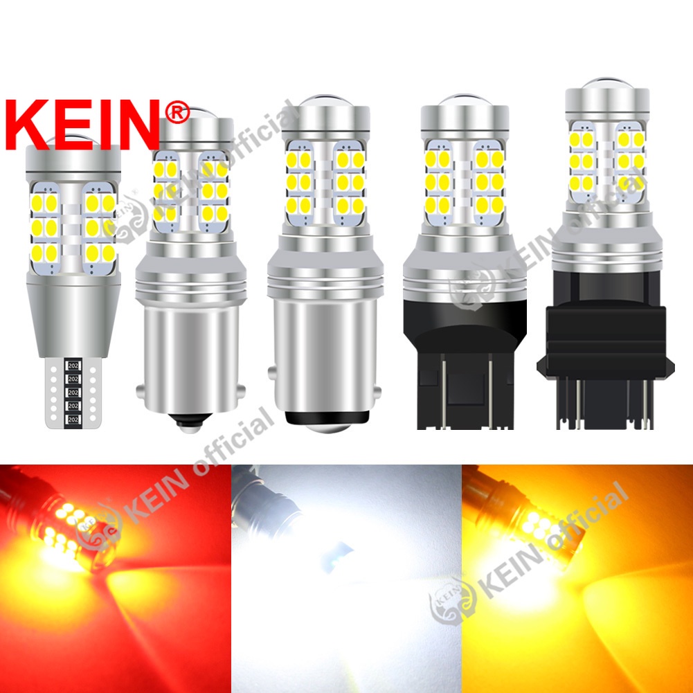 Kein 2PCS คุณภาพสูงไฟเลี้ยวเบรคย้อนกลับ 27smd 3030 T20 T25 S25 1156 1157 7440 7443 T15 BA15S P21W BAY15D รถไฟ LED P21/5W W21W W16W