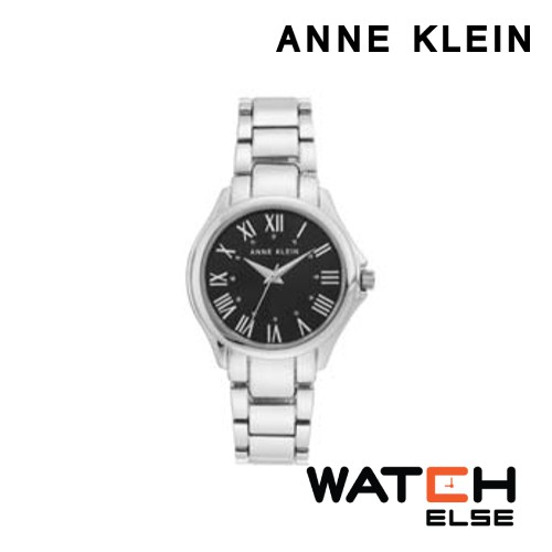 Anne Klein AK-AK-3061BKSV Swarovski Crystal Accented นาฬิกาข้อมือผู้หญิง ประดับคริสตัล Swarovski สาย