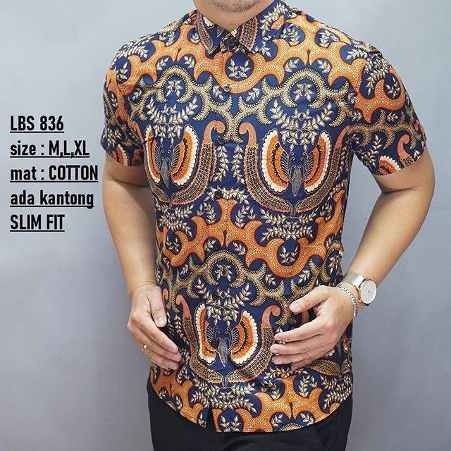 Kemeja Lbs 836 HEM เสื้อเชิ้ตแขนสั้นผู้ชาย SLIMFIT แขนสั้น LUIGI BATANI