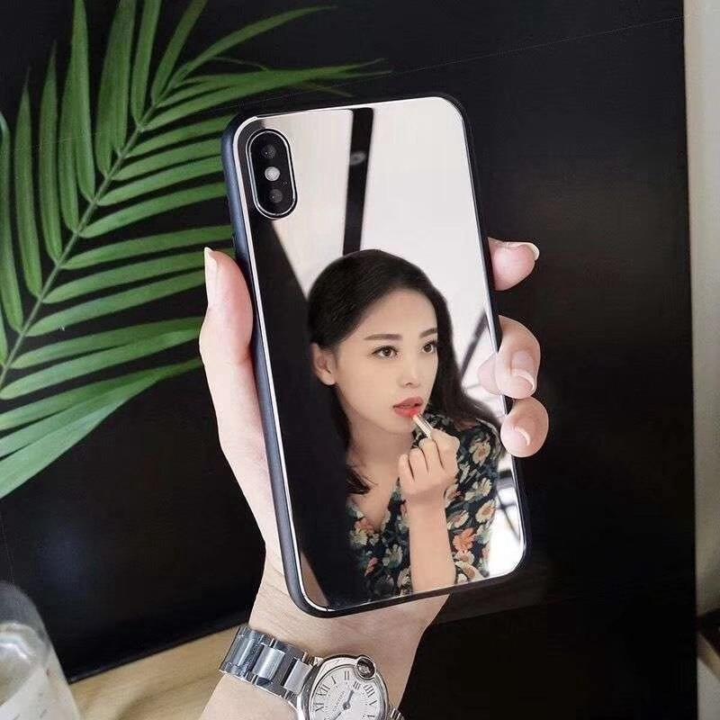 เคสโทรศัพท์มือถือ ซิลิโคนนิ่ม พร้อมกระจก สําหรับ Samsung Galaxy S10 S9 S8 Plus S10e S7 Edge Note 8 9 A50 A70