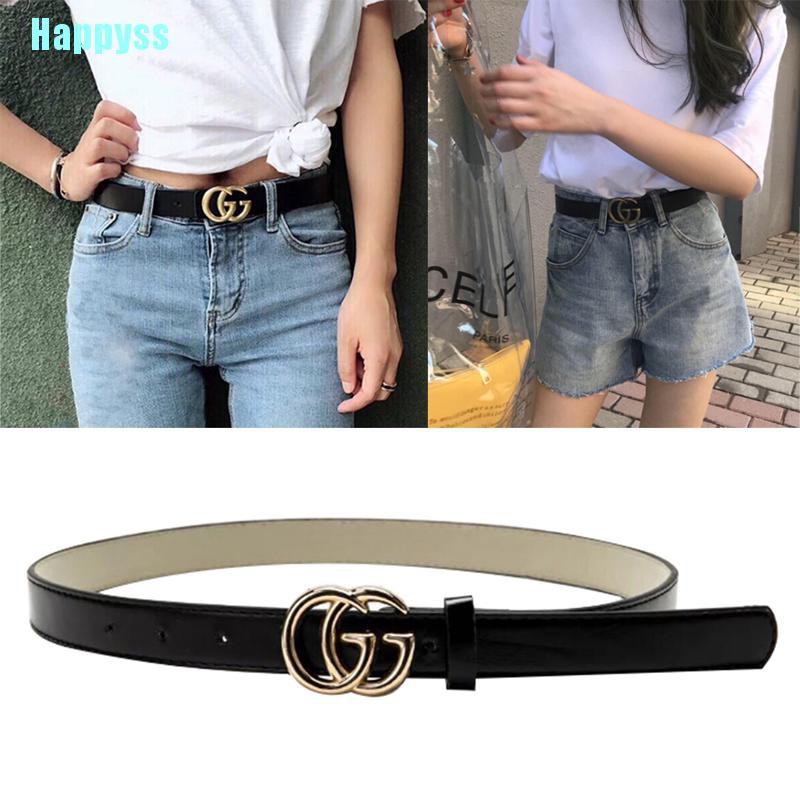 leather belt with double g