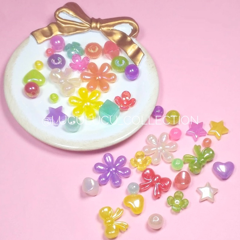 ลูกปัด AB Jelly (10 กรัม) / Rainbow AB Jelly Acrylic Monte Bead Mask Strap Material