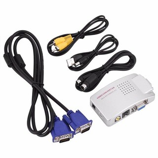 PC To TV Converter Box VGA to TV AV RCA Signal Adapter Converter Video Switch Box Composite Supports NTSC PAL