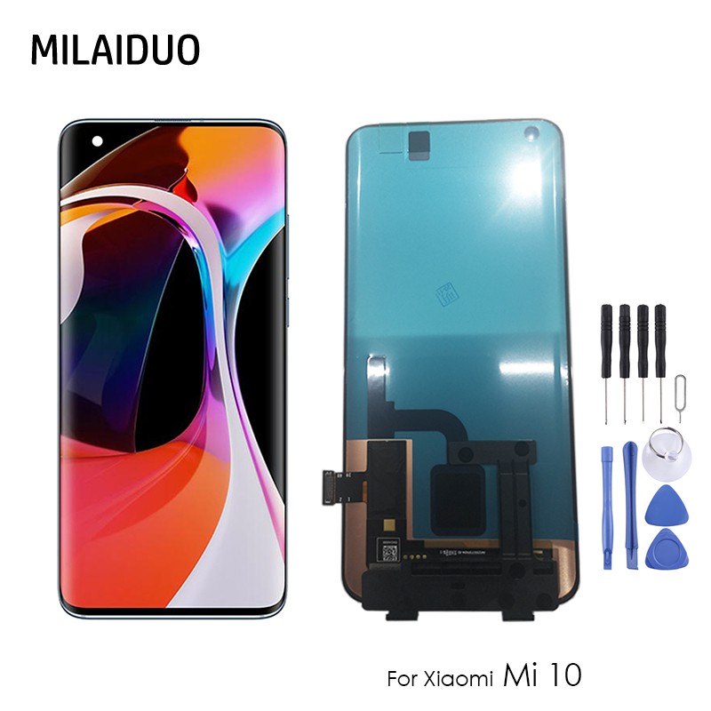 Orig AMOLED สําหรับ XIAOMI MI 10 5G M2001J2G M2001J2I LCD + หน้าจอสัมผัส Digitizer Full Assembly