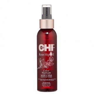 CHI Rose Hip Oil Color Nurture Repair &amp; Shine Leave-In Tonic 118 ml อาหารผม สำหรับบำรุงสีผม