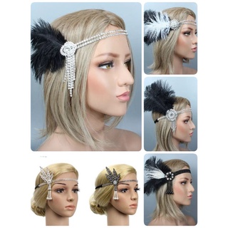 สินค้าพร้อมส่ง​  ที่คาดผมแกสบี้ กิ๊ฟแกสบี้​ Teliyf 2 1920 s Flapper Great Gatsby.​Set​ N041