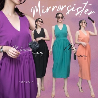 Code : 10625.6 เดรสทรงสวย เดรสออกงาน เดรสสีเขียว เดรสสีม่วง  งานป้าย Mirrorsister