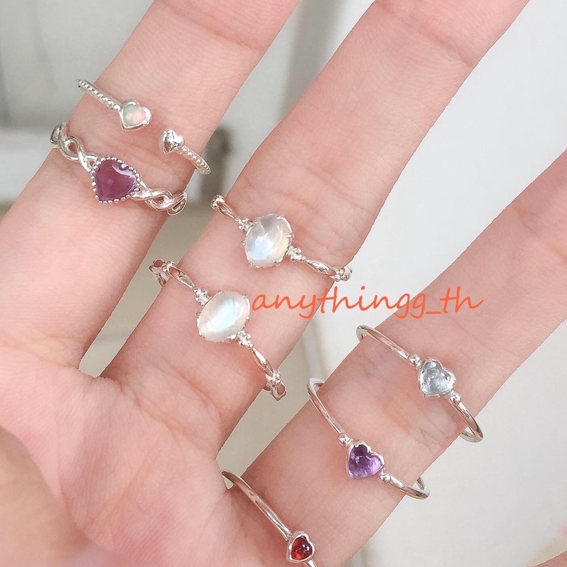 anythingg_th| แหวนเงินแท้925 พลอยMoonstone Rainbow ⛅️ 5*7mm ราคา ถูกที่สุด ดีลบีเคเค แกลเลอรีภาพที่ 2