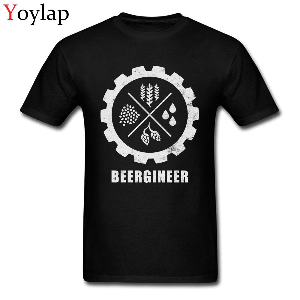 New Beer Engineer Gear T-Shirt Retro Mens T Shirts /Fall Crew Neck Tops Simple Style sale