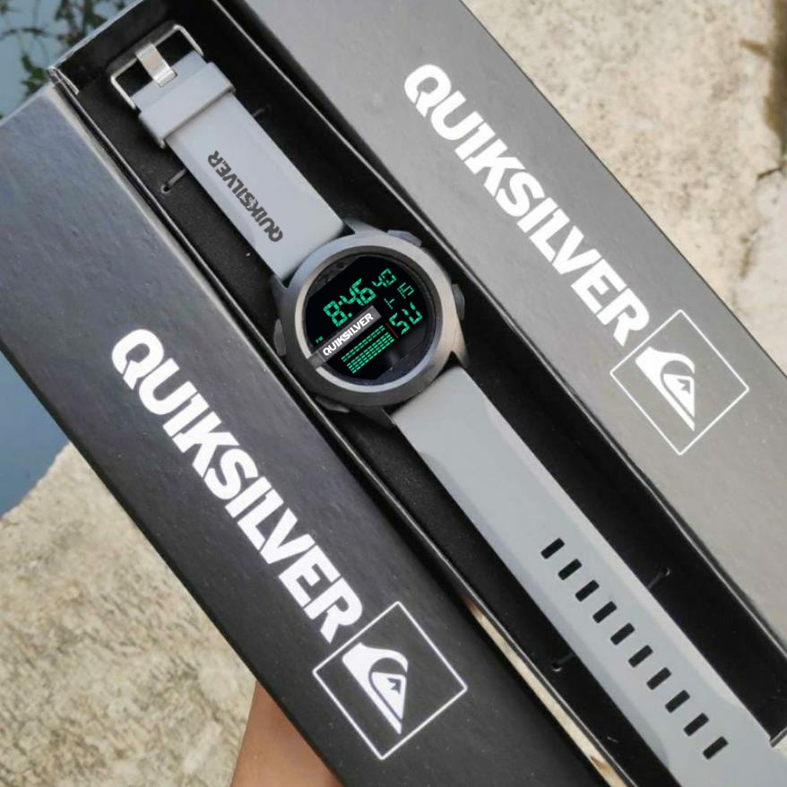 Quiksilver นาฬิกายางดิจิตอลกันน้ําสําหรับผู้ชายแฟชั่นกีฬา Jam Tangan Lelaki