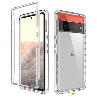 Full Body Double Protective Phone Case For Google Pixel 4 5 6 7 Pro 6A 5A 4A 5G Front bumper Soft Silicone Hard Transparent Back Cover