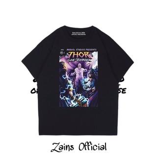 เสื้อยืดคอกลมเสื้อยืดผ้าฝ้าย พิมพ์ลายการ์ตูน Thor Love and Thunder Comic Marvel 2022 โอเวอร์ไซซ์ สีดํา สไตล์วินเทจ สําหร