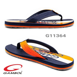 รองเท้าแตะหนีบ Gambol tri-Color GM11364 Size 36-44 แกมโบล เหลือง​ แดง กรมส้ม ดำเทา​ น้ำตาล