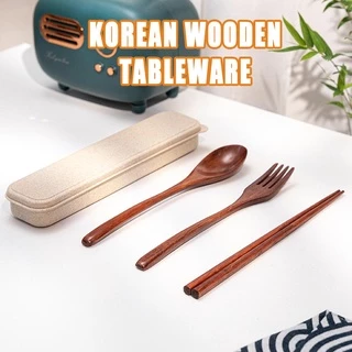 ช้อนส้อมไม้ ชุด 3 ตะเกียบ + ทัพพีจีน + ส้อมบนช้อนส้อมไม้