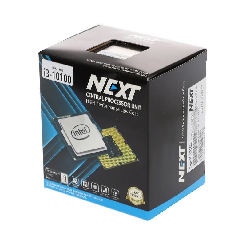 CPU(ซีพียู) INTEL CORE I3 - 10100 LGA 1200 (NEXT) ของใหม่ ประกัน 3ปี ...