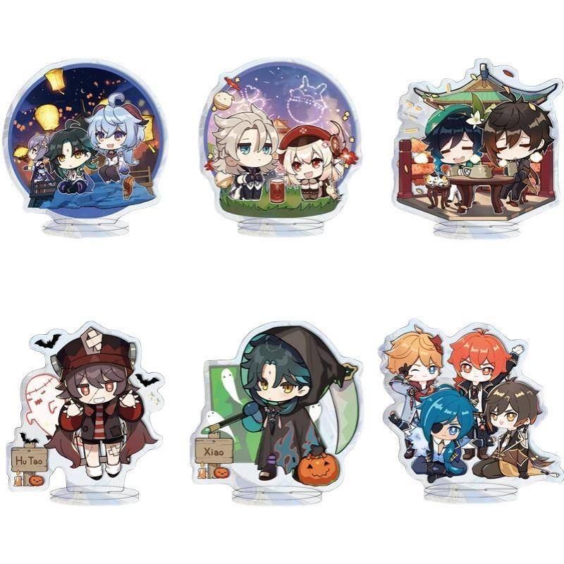 Genshin impact อะคริลิคขาตั้งขนาดเล็ก Zhongli Xiao Ganyu ผสม Venti เครื่องประดับ ERT2