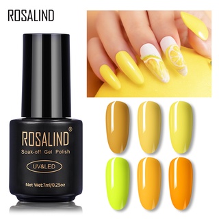 ยาทาเล็บ Rosalind เจลสีเหลือง 7 มิลลิลิตรสําหรับตกแต่งเล็บ