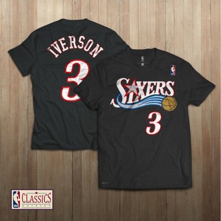 เสื้อยืดคอกลมNba Clic Philadelphia Sixers No. เสื้อยืด พิมพ์ลายบาสเก็ตบอล Allen Iverson Harwood Clic Edition 3 สําหรับผู