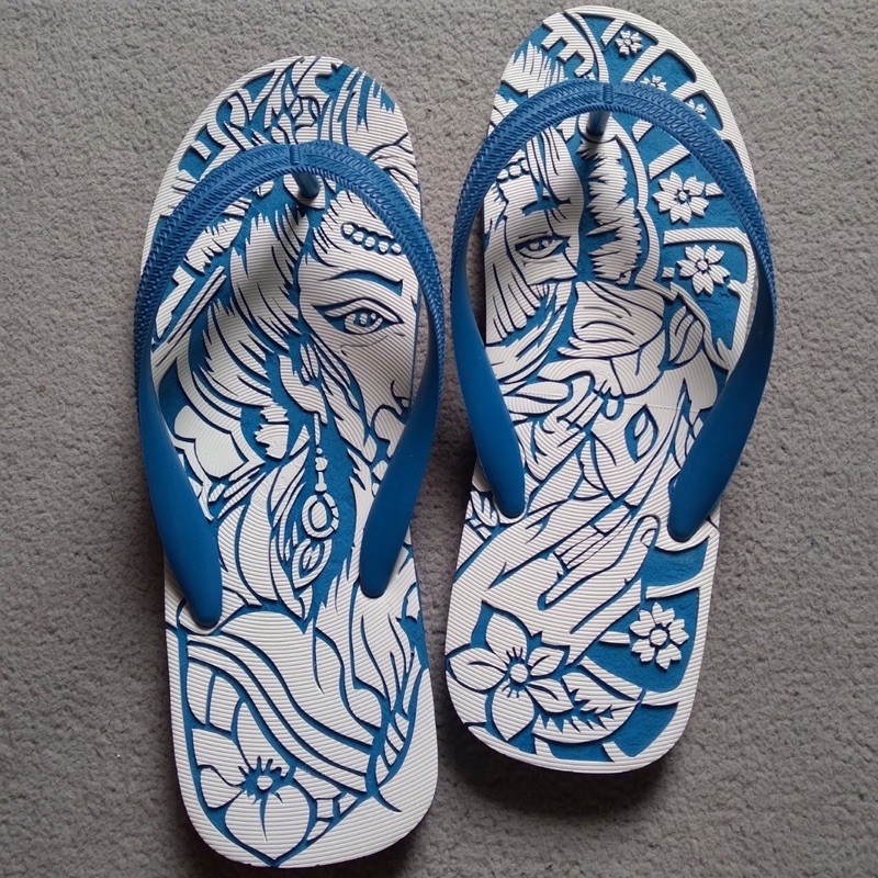รองเท้าช้างดาวแท้100%แกะลายเกอิ(HANDMADE)