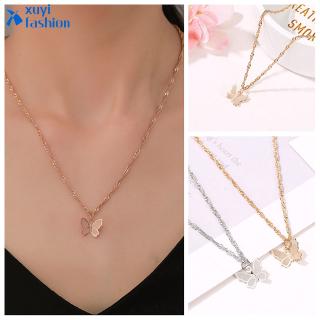 Korean Delicate Butterfly Necklace Fashion Retro Collarbone Gold Silver Chain Personality Women Accessories Gifts