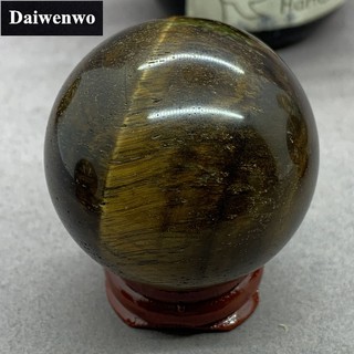 Yellow Tiger Eye Stone Ball (บอล + ฐาน) 4-5 ซมเหลืองเสือตาหินบอลกับฐานหินธรรมชาติตกแต่งคริสตัลควอตซ์