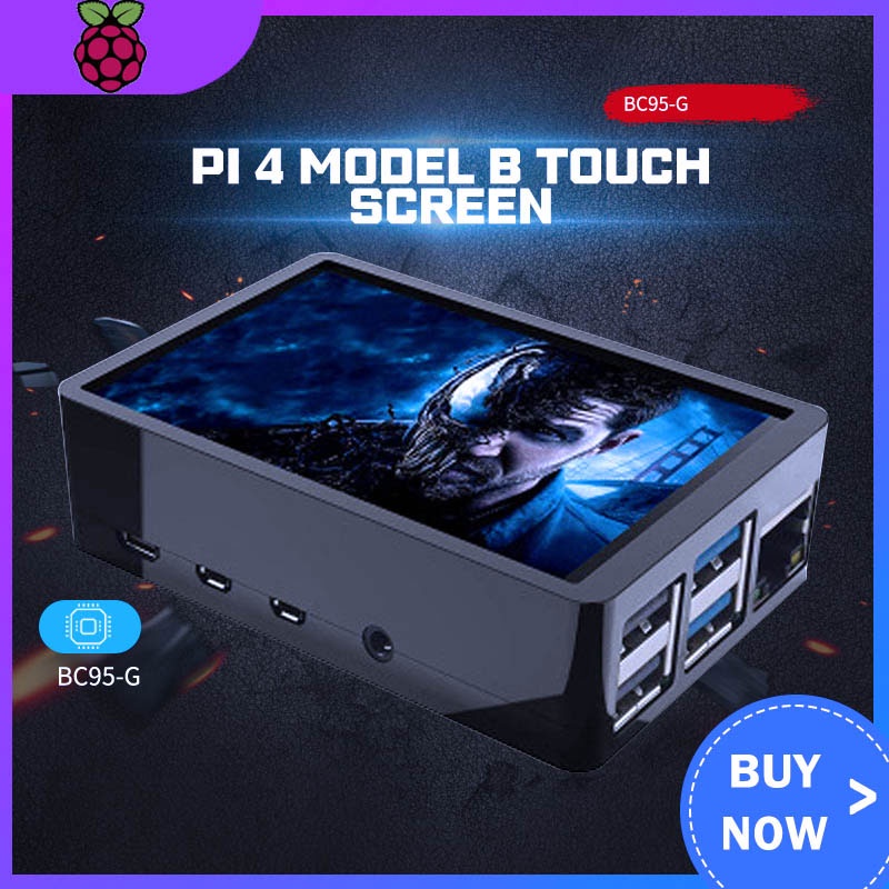 3.5 inch Raspberry Pi 4 Model B Touch Screen 480*320 LCD Display + Touch Pen + Dual Use ABS Case Box