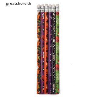 Greatshore ดินสอไม้เบสวูด ลายฮาโลวีน เป็นมิตรกับสิ่งแวดล้อม 10 ชิ้น