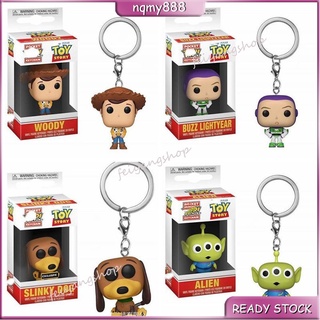 พวงกุญแจ จี้รูปสุนัข Funko Pop Toy Story Woody Slinky Dog Buzz Lightyear Alien Forky สําหรับห้อยกระเป๋าโทรศัพท์มือถือ