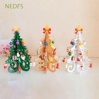 Nedfs เครื่องประดับต้นคริสต์มาสแฮนด์เมดสีขาว / สีเขียว / ทอง Diy สําหรับตกแต่งโต๊ะทํางาน