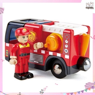 รถดับเพลิงสำหรับเด็ก พร้อมสัญญาณไฟและไซเรนแบรนด์ Hape รุ่น Fire Truck with Siren