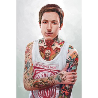 โปสเตอร์ Bring Me the Horizon Oliver Sykes บริงมีเดอะฮอไรซัน โอลิเวอร์ ไซคส์ โปสเตอร์วงดนตรี Music Poster โปสเตอร์วินเทจ