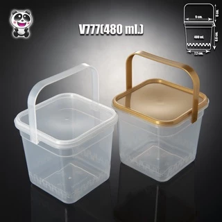(แพ็ค 20 ชิ้น) ถังน้ำดื่มทรงสี่เหลี่ยม (480 ml.) + ฝาปิด + หู