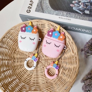 🌤เคสสำหรับ AirPods case รุ่น Gen1,2,Pro เคสแอร์พอดหน้ายูนิคอร์นขาว/ชมพู unicorn ( i9, i11, i12 )