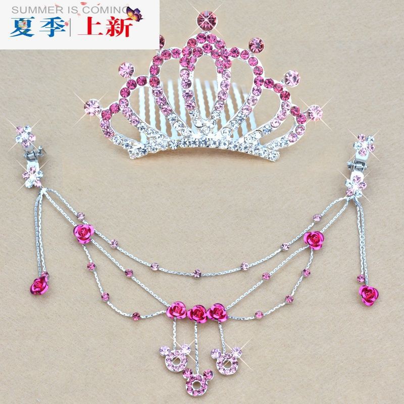 Crystal Diamond Hairpin Headdress Children Girl Hair Ornament Forehead