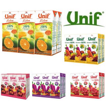 ยูนิฟ น้ำผัก น้ำผลไม้ 100% ขนาด 200Mlต่อกล่อง แพ็คละ6กล่อง++Unif Mixed  Vegetable Fruit Juice++ | Shopee Thailand